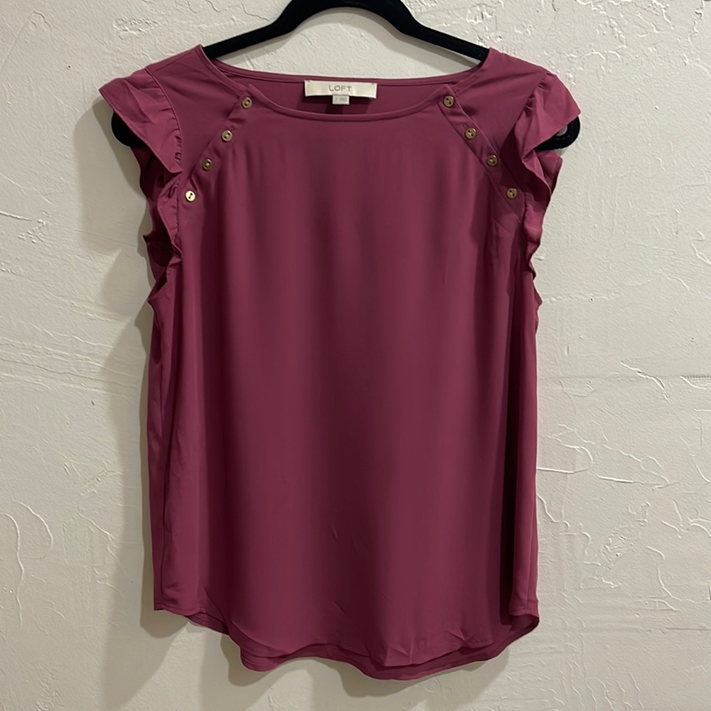 Like me dark pink Loft blouse size S